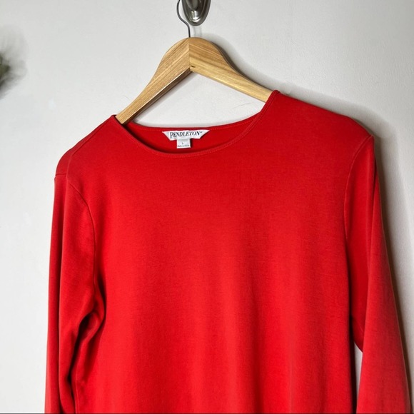 Pendleton Solid Red Long Sleeve Cotton Shirt Size Large - Picture 2 of 7